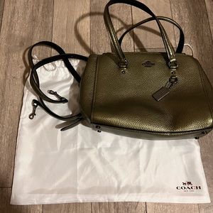 Shimmer green coach bag!